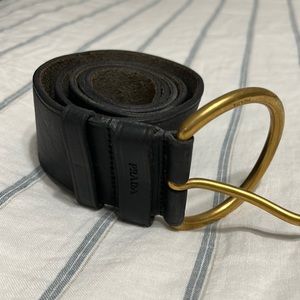 Beautiful authentic Prada belt. Wide black leather in great condition!